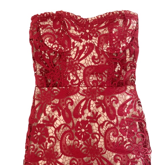 Olivaceous Strapless Lace Dress Size M - Picture 4 of 8